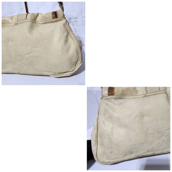 Authentic Christian Dior Vintage Medium Gaucho Saddle Bag Cream/Brown - Picture 13 of 15